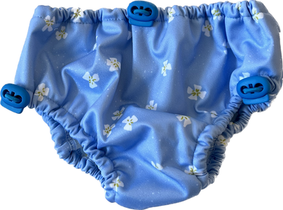 Babysimsbyxa Ljusblå blom